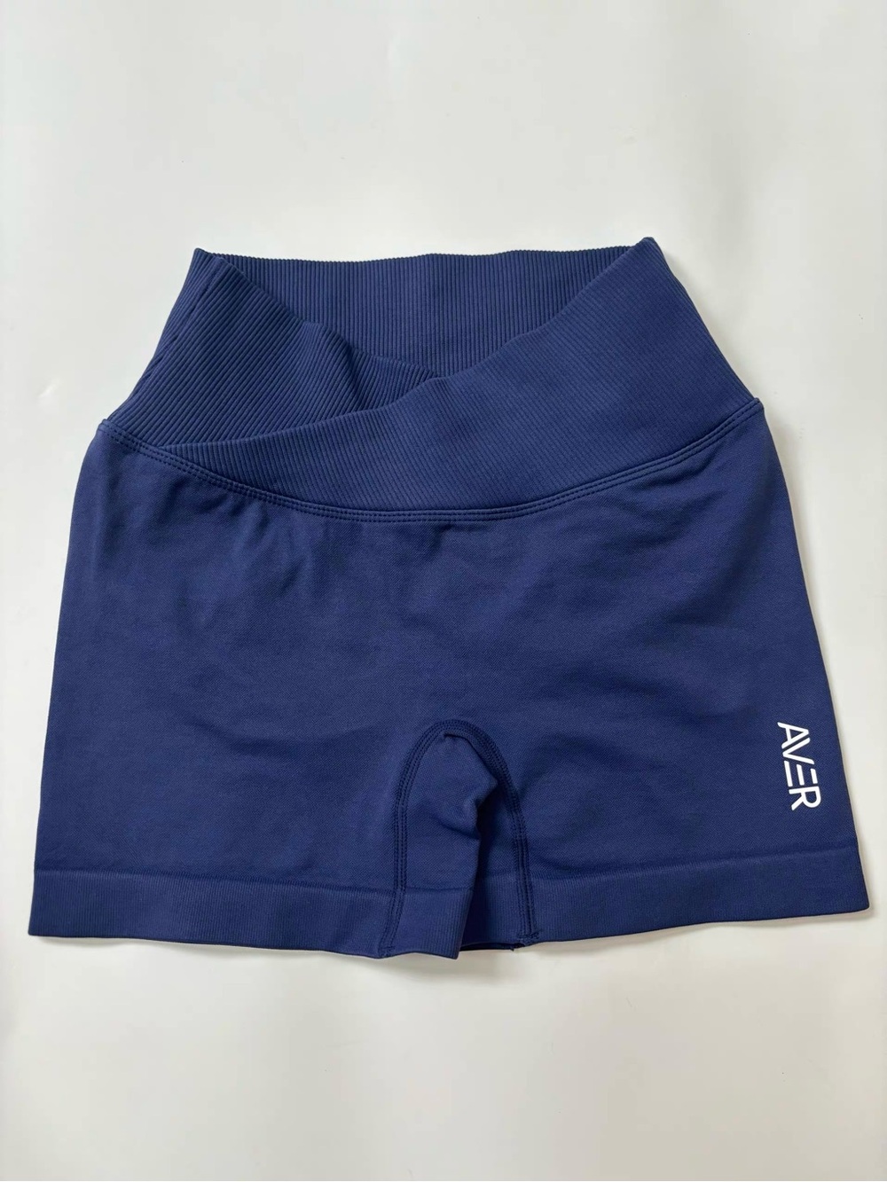 Aver High-Waist Navy Ribbed Waist Legging Shorts like new
